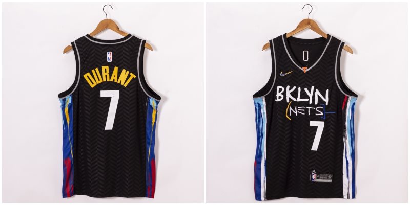 NBA Nets 7 Kevin Durant Black 2020-21 City Edition Nike Men Jersey