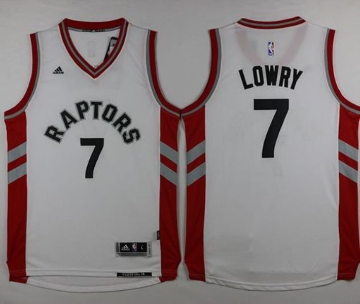 NBA Raptors 7 Kyle Lowry White Men Jersey
