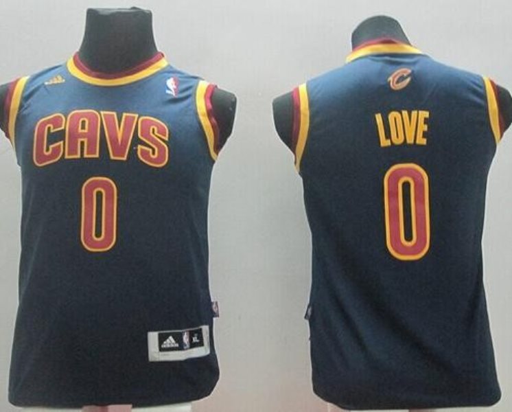 NBA Cavaliers 0 Kevin Love Black Revolution 30 Youth Jersey