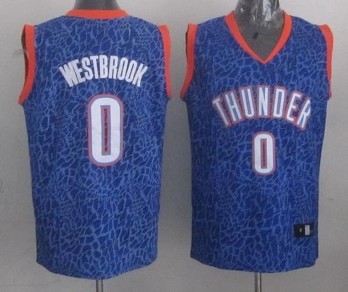 NBA Thunder 0 Russell Westbrook Blue Crazy Light Men Jersey