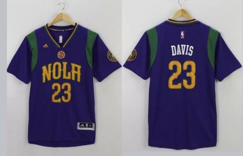 NBA Pelicans 23 Anthony Davis Purple Pride Men Jersey