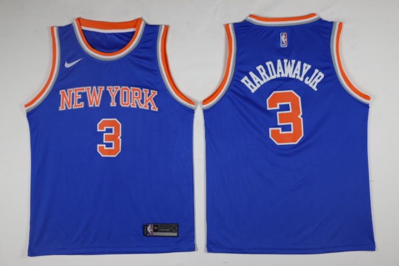 NBA Knicks 3 Tim Hardaway Jr. Blue 2017-18 Nike Swingman Men Jersey