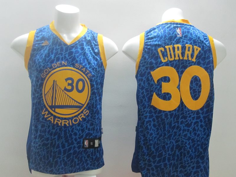 NBA Warriors 30 Stephen Curry Blue Crazy Light Men Jersey