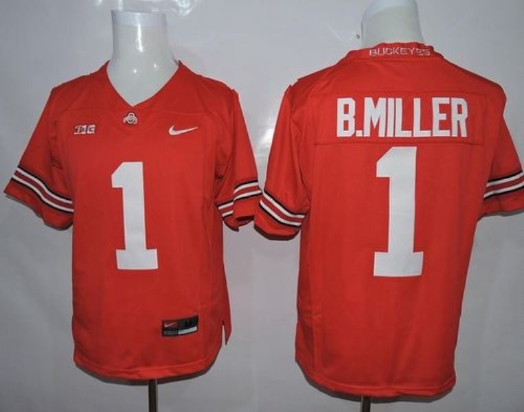 NCAA Ohio State Buckeyes 1 Braxton Miller Red Limited Men Jersey With Big Patch