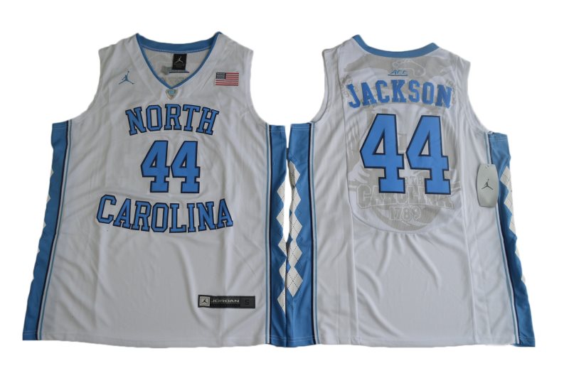 NCAA Heels 44 Justin Jackson White Basketball Men Jersey