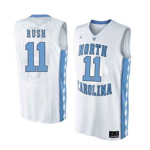 NCAA North Carolina Tar Heels 11 Shea Rush White Basketball Men Jersey