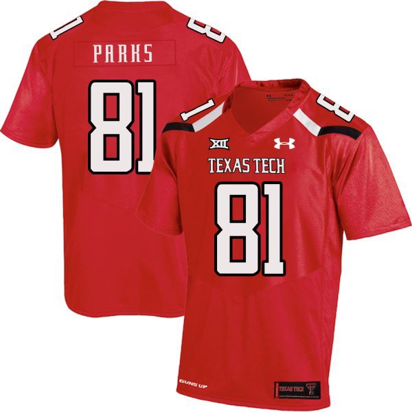 NCAA Texas Tech Red Raiders 81 Dave Parks Red College Football Men Jersey