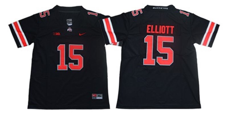 NCAA Ohio State Buckeyes 15 Ezekiel Elliott Limited Black College Football Youth Jersey