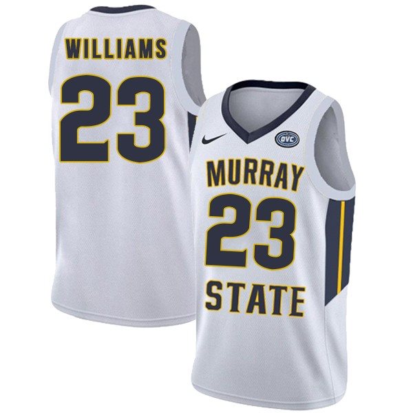 NCAA Murray State Racers 23 KJ Williams White College Basketball Men Jersey