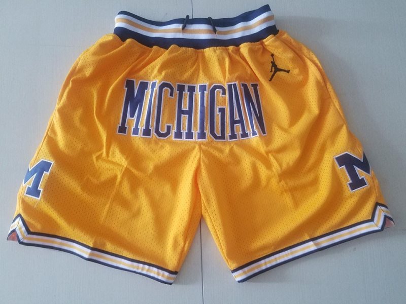 NCAA Michigan Wolverines Yellow Just Don Shorts