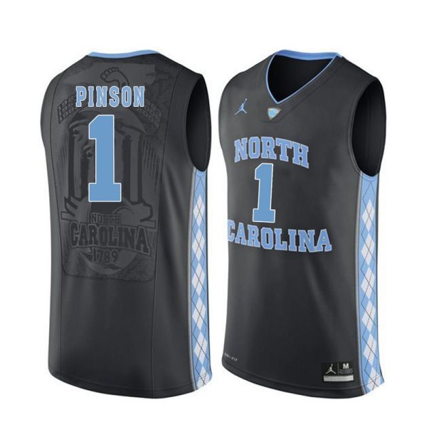NCAA North Carolina Tar Heels 1 Theo Pinson Black Basketball Men Jersey