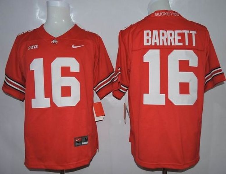 NCAA Ohio State Buckeyes 16 J. T. Barrett Red Limited Men Jersey With Big Patch