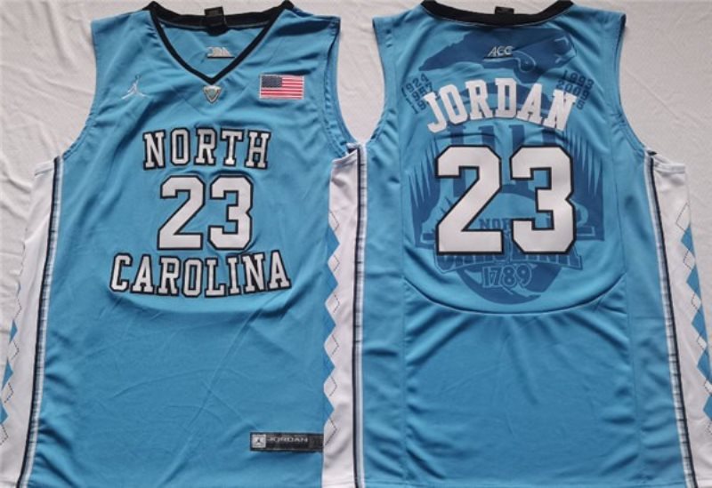 NCAA North Carolina Tar Heels 23 Michael Jordan Light Blue Men Jersey