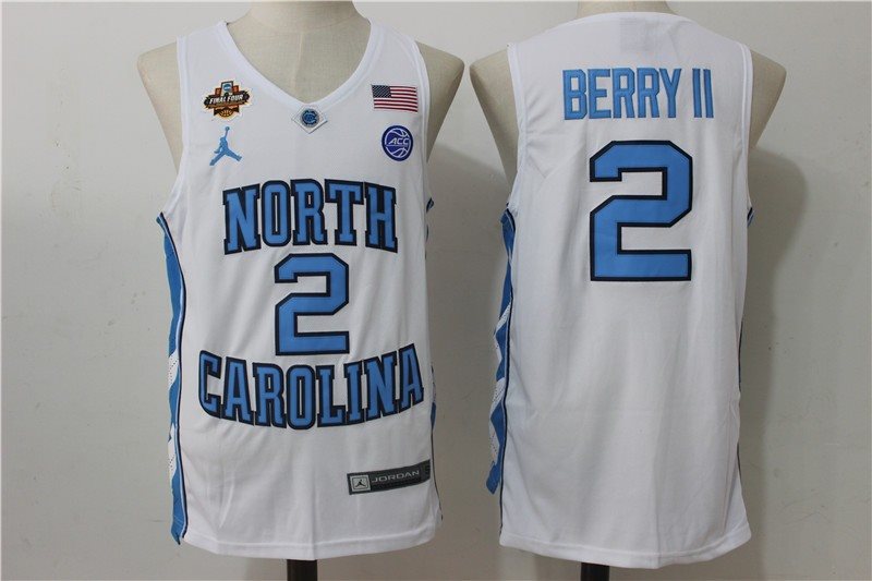 NCAA North Carolina Tar Heels 2 Joel Berry II White College Basketball Men Jersey