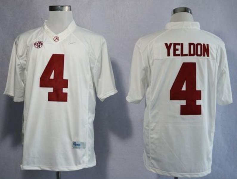 NCAA Alabama Crimson Tide 4 T.J Yeldon White Limited Men Jersey