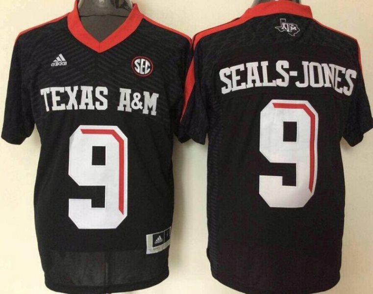 NCAA Texas A&M Aggies 9 Ricky Seals-Jones Black College Football Adidas Men Jersey
