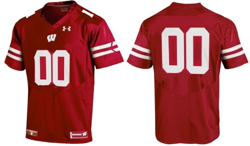 NCAA Under Armour Wisconsin Badgers Red Football Customized Men Jersey