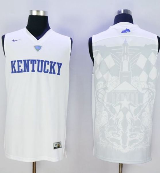 NCAA Kentucky Wildcats Blank White Basketball Men Jersey