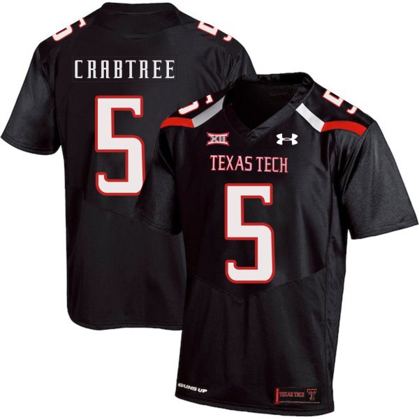 NCAA Texas Tech Red Raiders 5 Michael Crabtree Black College Football Men Jersey