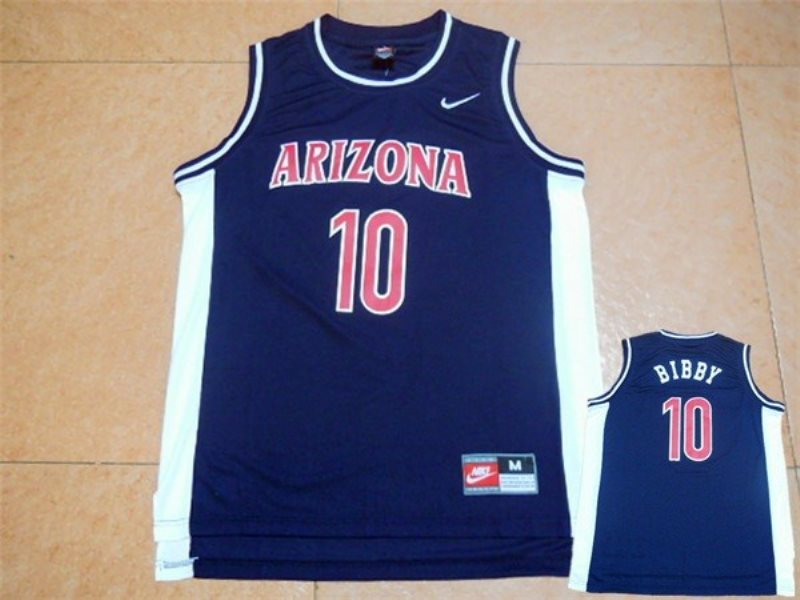 NCAA Arizona State Sun Devils 10 Mike Bibby Navy Blue Basketball Men Jersey