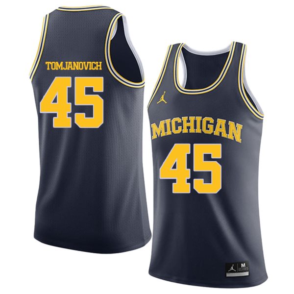 NCAA University of Michigan 45 Rudy Tomjanovich Navy College Basketball Men Jersey
