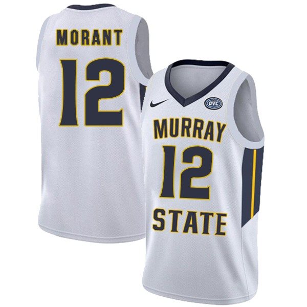 NCAA Murray State Racers 12 Ja Morant White College Basketball Men Jersey