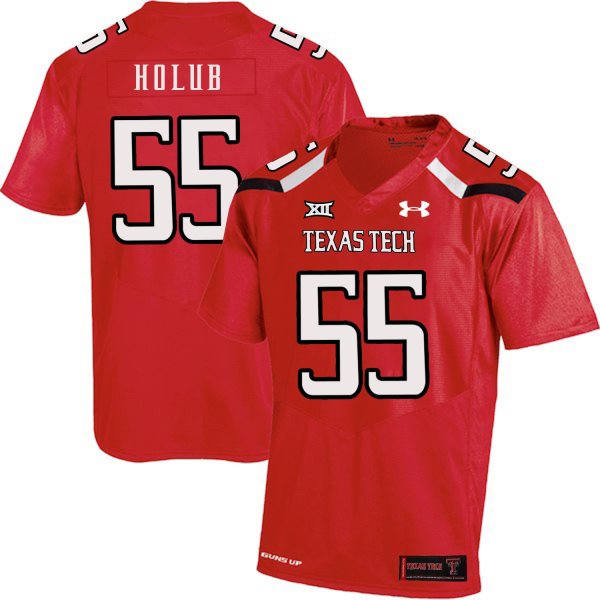NCAA Texas Tech Red Raiders 55 E.J. Holub Red College Football Men Jersey