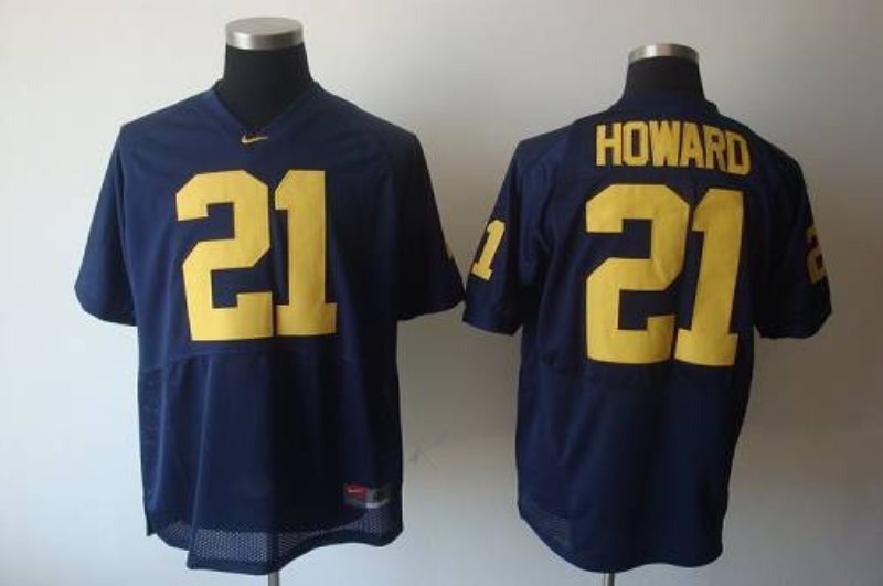 NCAA Michigan Wolverines 21 Desmond Howard Blue Men Jersey