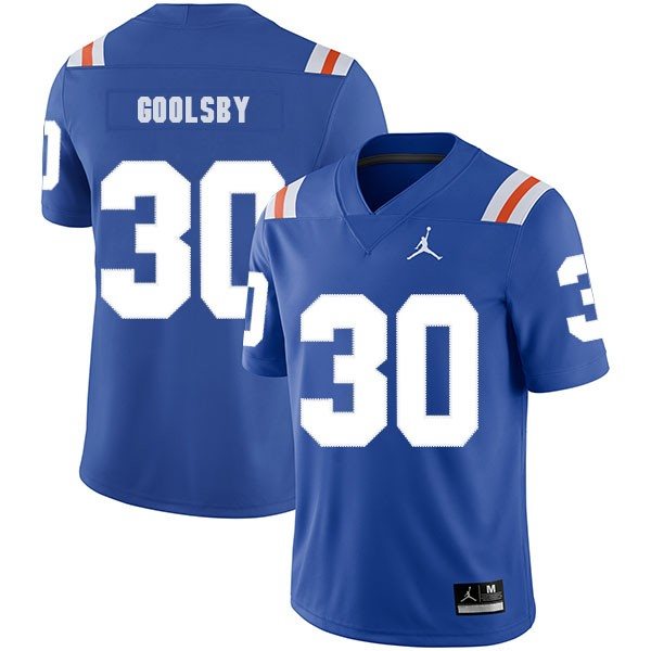 NCAA Florida Gators 30 DeAndre Goolsby Blue Throwback College Football Men Jersey