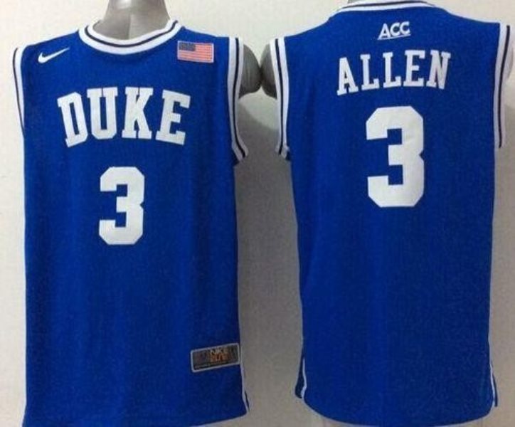 NCAA Duke Blue Devils 3 Grayson Allen Blue Basketball Men Jersey