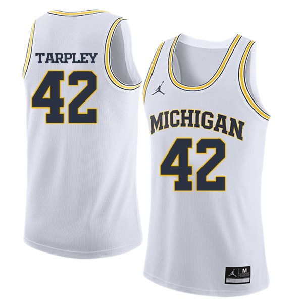 NCAA University of Michigan 42 Roy TARPLEY White College Basketball Men Jersey
