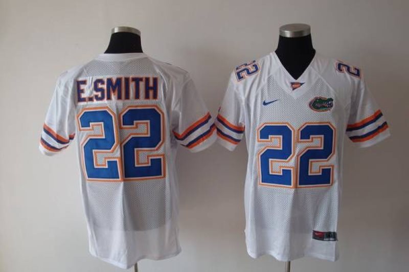 NCAA Florida Gators 22 E.Smith White Men Jersey