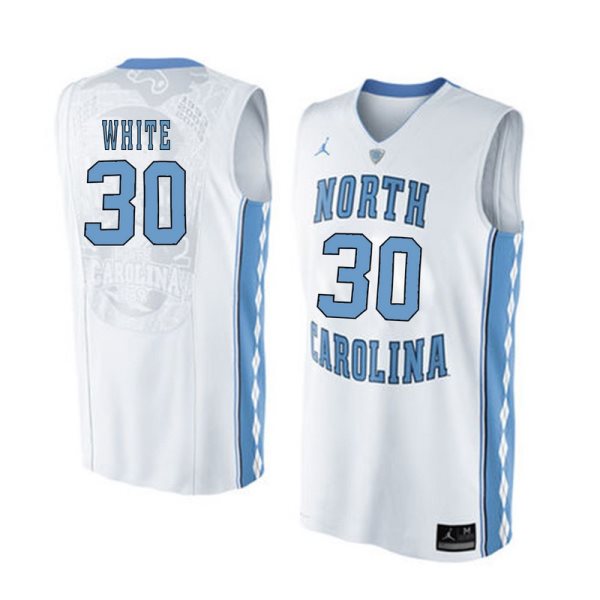 NCAA North Carolina Tar Heels 30 Stilman White White Basketball Men Jersey