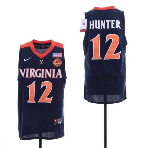 NCAA Virginia Cavaliers 12 De'Andre Hunter College Basketball Navy Men Jersey