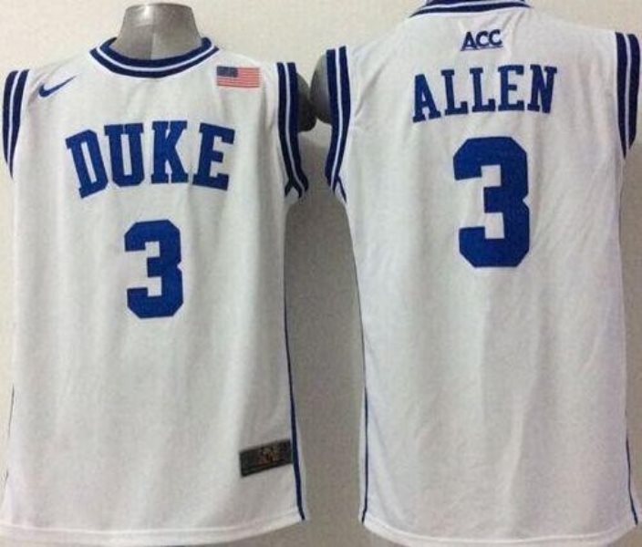 NCAA Duke Blue Devils 3 Grayson Allen White Basketball Men Jersey