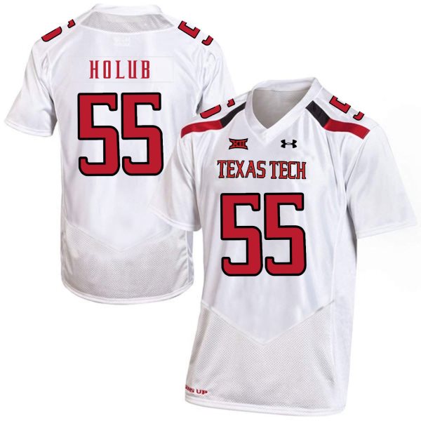 NCAA Texas Tech Red Raiders 55 E.J. Holub White College Football Men Jersey