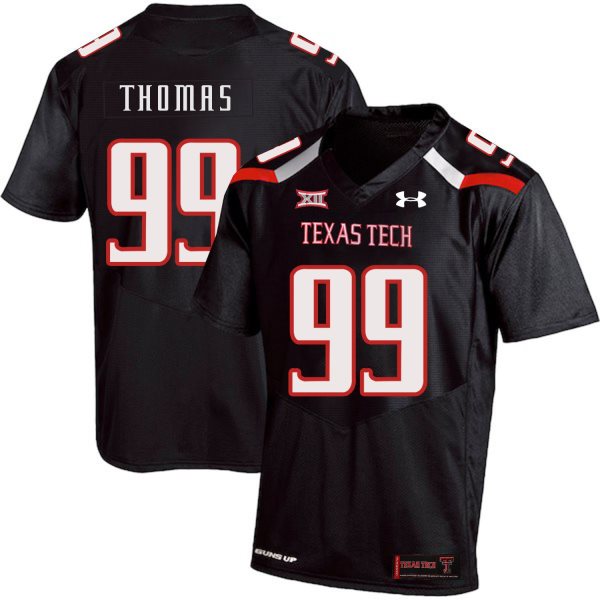 NCAA Texas Tech Red Raiders 99 Mychealon Thomas Black College Football Men Jersey