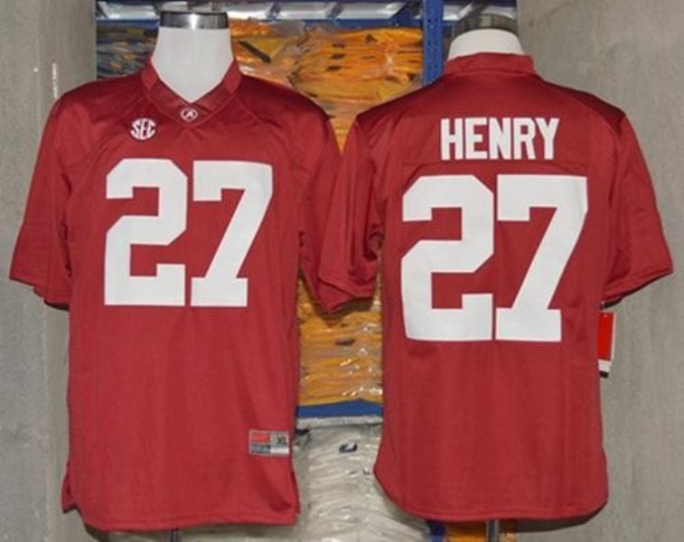 NCAA Alabama Crimson Tide 27 Derrick Henry Red Men Football Jersey