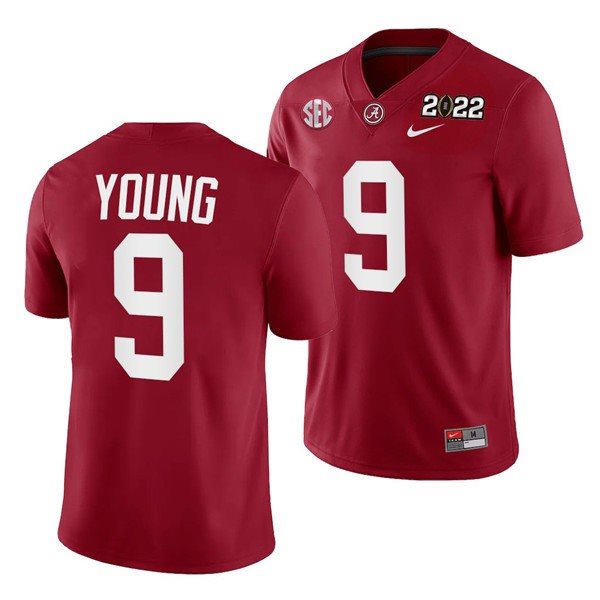NCAA Alabama Crimson Tide 9 Bryce Young 2022 Patch Red College Football Limited Men Jersey