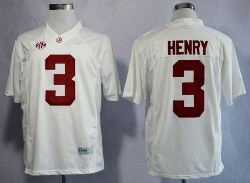 NCAA Alabama Crimson Tide 3 Derrick Henry White Limited Men Jersey