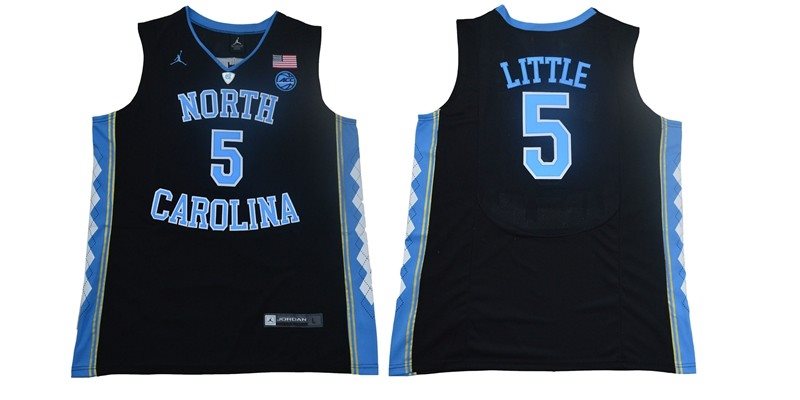 NCAA North Carolina 5 Nassir Little College Basketball Black Men Jersey