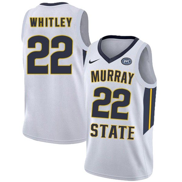 NCAA Murray State Racers 22 Brion Whitley White College Basketball Men Jersey