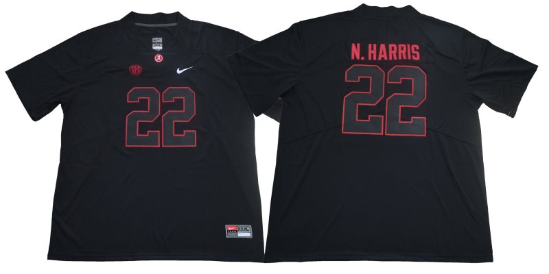 NCAA Alabama Crimson Tide 22 Najee Harris Black Shadow Legend Limited Men Jersey