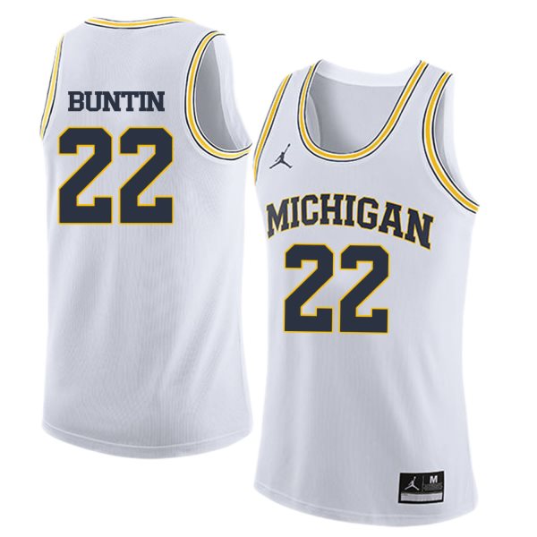 NCAA University of Michigan 22 Bill Buntin White College Basketball Men Jersey