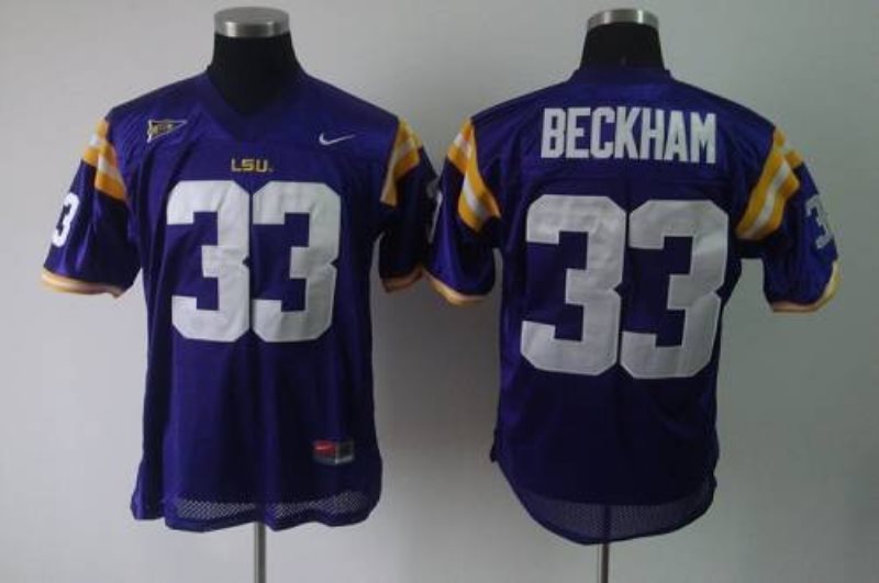 NCAA LSU Tigers 33 Odell Beckham Purple Men Jersey