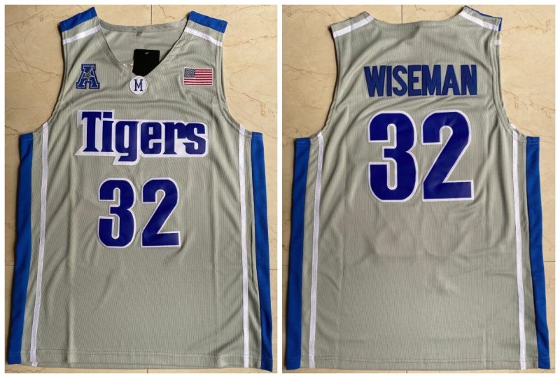 NCAA Memphis Tigers 32 James Wiseman Gray College Basketball Men Jersey
