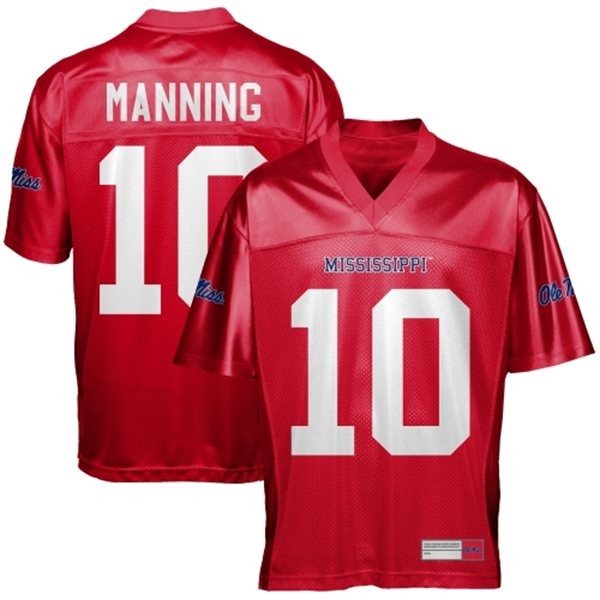 NCAA Mississippi State Bulldogs 10 Eli Manning Red Men Jersey