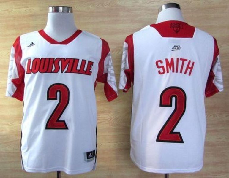 NCAA Louisville Cardinals 2 Russ Smith White Basketball Men Jersey