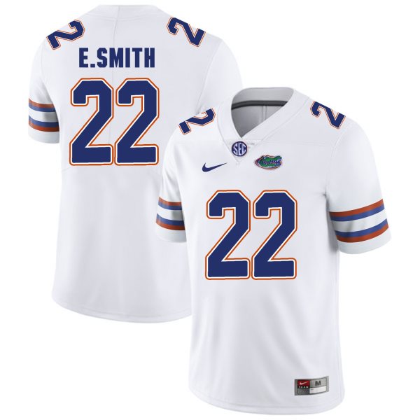 NCAA Florida Gators 22 E.Smith White College Football Men Jersey