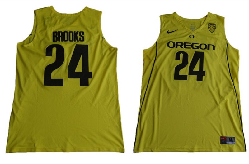 NCAA Oregon Ducks 24 Dillon Brooks Yellow Basketball Men Jersey